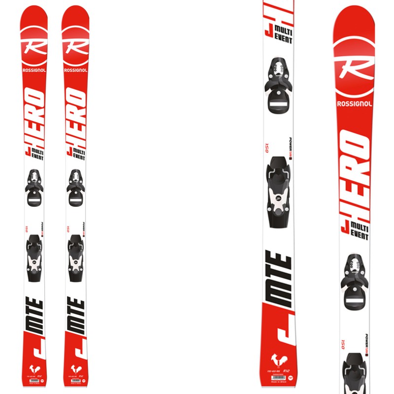 Sci Rossignol Hero Multi Event + attacchi Kid-X 4 B76 (Colore: bianco-rosso, Taglia: 110)