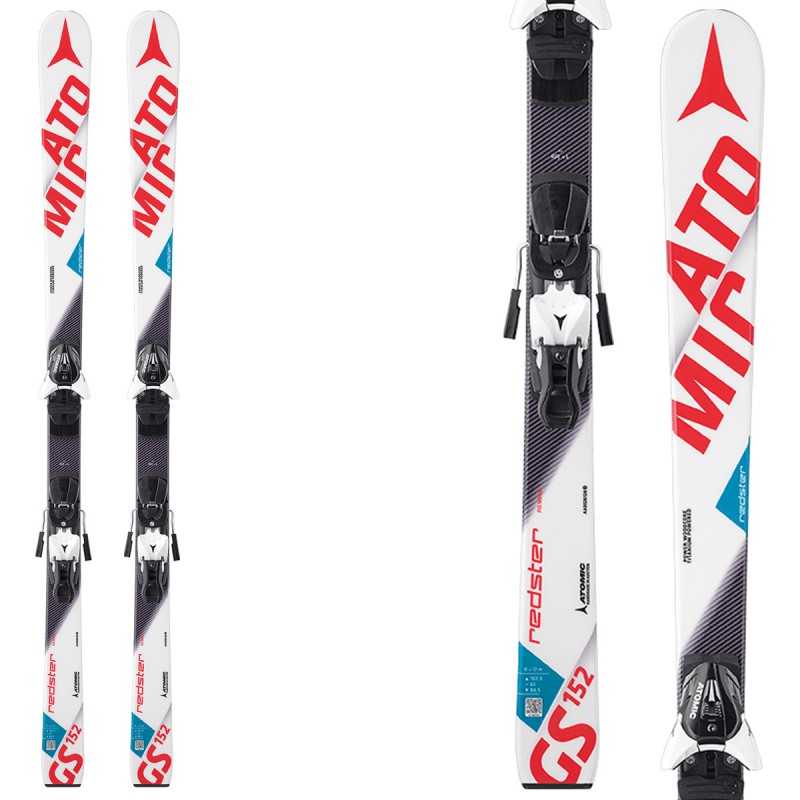 Sci Atomic Redster Fis Gs Jr + attacchi Z12 (Colore: bianco-rosso, Taglia: 152)