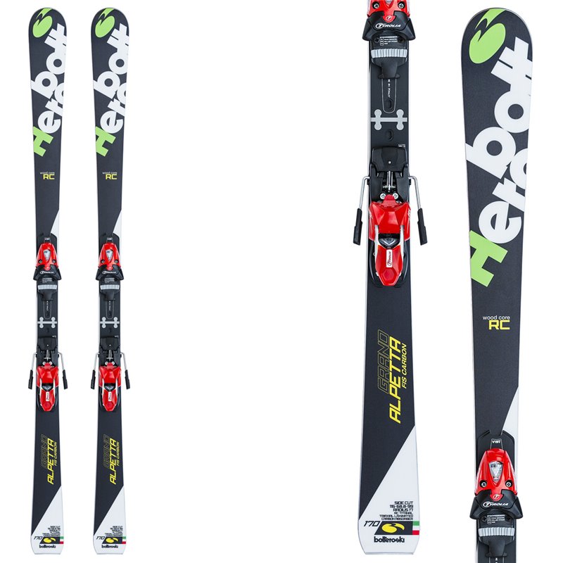 Sci Bottero Ski Grand Alpetta + piastra Vist Wc Race + attacchi Tyrolia Race 16 (Colore: nero-verde, Taglia: 174)