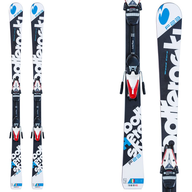 Sci Bottero Ski F23 + piastra Lite Ral + attacchi Tyrolia LR 10 (Colore: nero-bianco-blu, Taglia: 170)