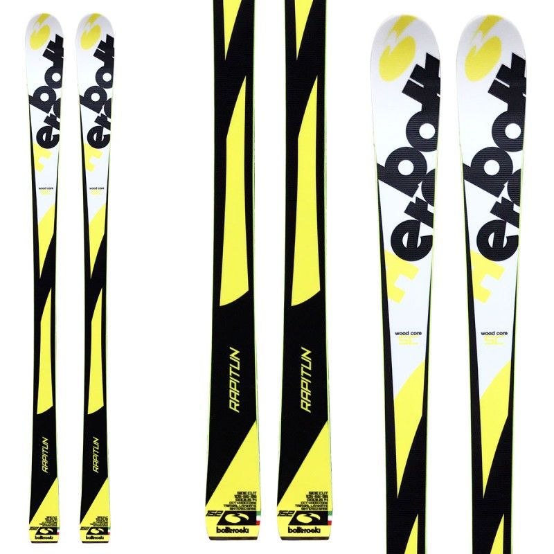 Sci Bottero Ski Bottero Rapitun + attacchi Lrx 9 + piastra Lrx (Colore: giallo-nero-bianco, Taglia: 152)