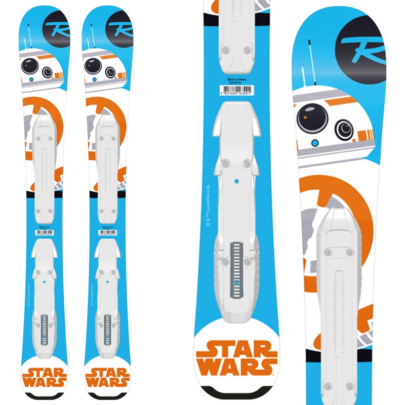 Sci Rossignol Star Wars Baby + attacchi Kid-X 4 B76 (Colore: azzurro-bianco-arancio, Taglia: 70)