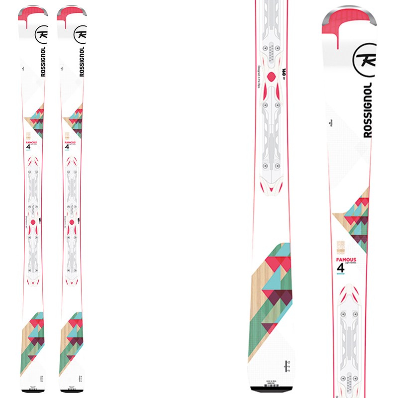 Sci Rossignol Famous 4 (Xpress) + attacchi Xpress W 10 B83 (Colore: bianco fantasia, Taglia: 142)