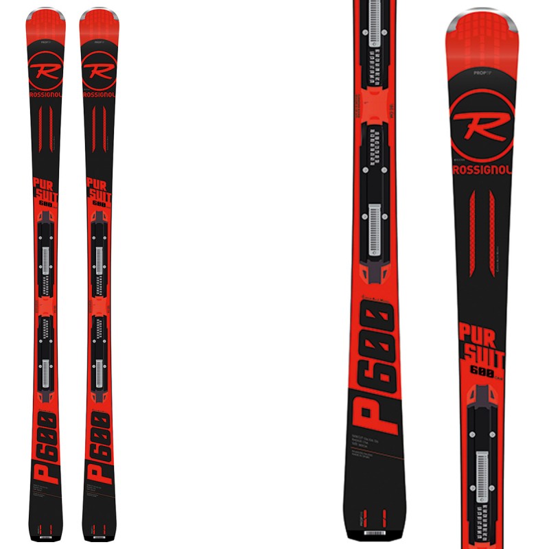 Sci Rossignol Pursuit 600 Cam (Konect) + attacchi Nx 12 Konect Dual (Colore: rosso-nero, Taglia: 177)