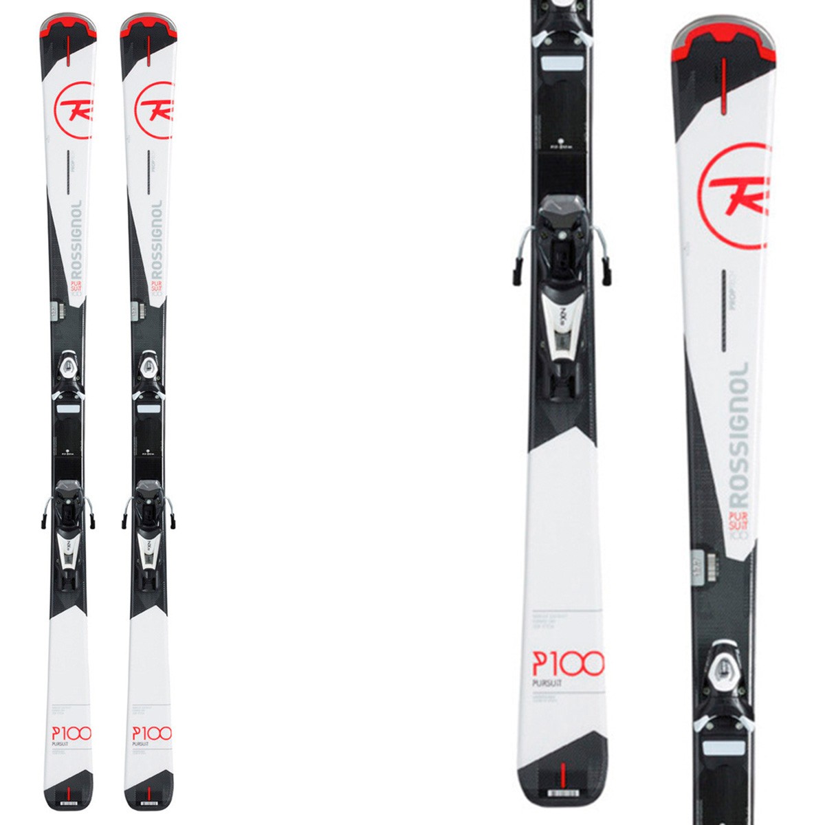 Sci Rossignol Pursuit 100 Open + attacchi Nx 9 Rtl B83 (Colore: nero-rosso-bianco, Taglia: 177)