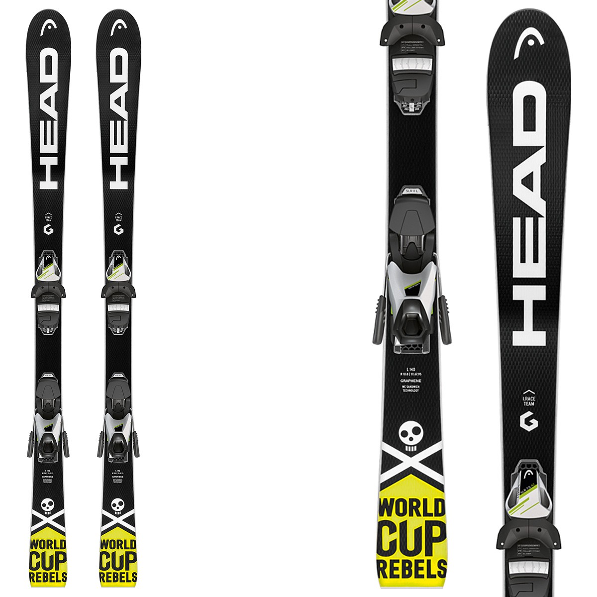 Sci Head WC iRace Team SLR 2 + attacchi SLR 7.5 AC BR 78 (Colore: nero-giallo, Taglia: 120)