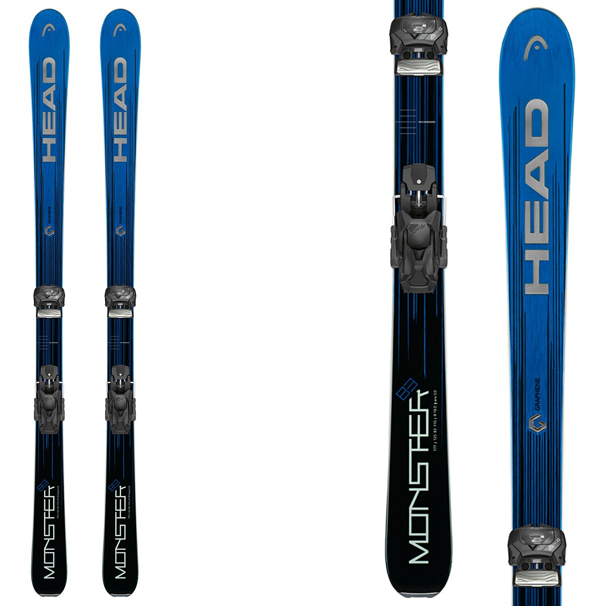 Sci Head Monster 83 Ti + attacchi Attack 13 GW BR 95 (Colore: nero-blu, Taglia: 177)