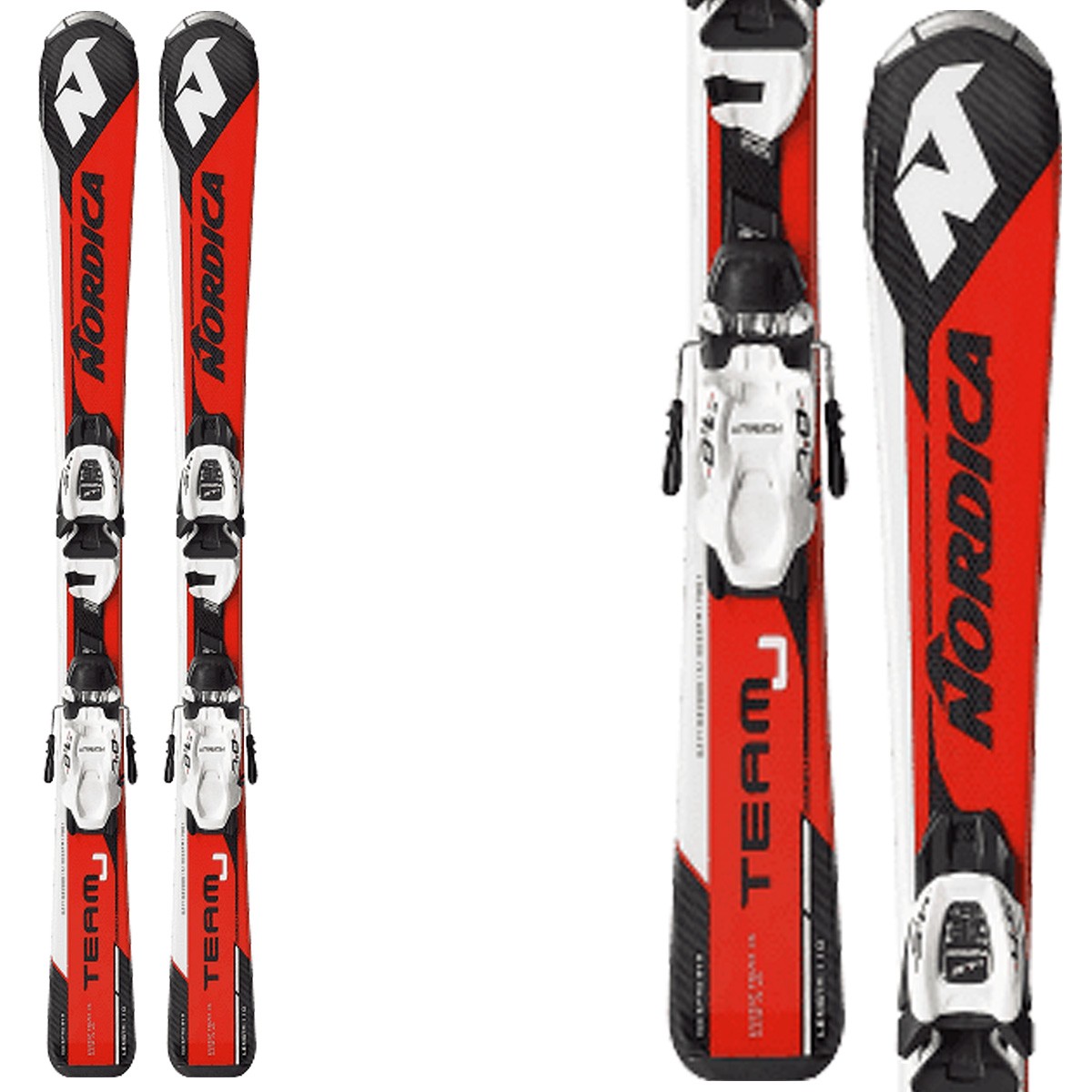 Sci Nordica Team J Race Fdt (110-140) + attacchi Jr 7.0 (Colore: rosso-nero, Taglia: 140)