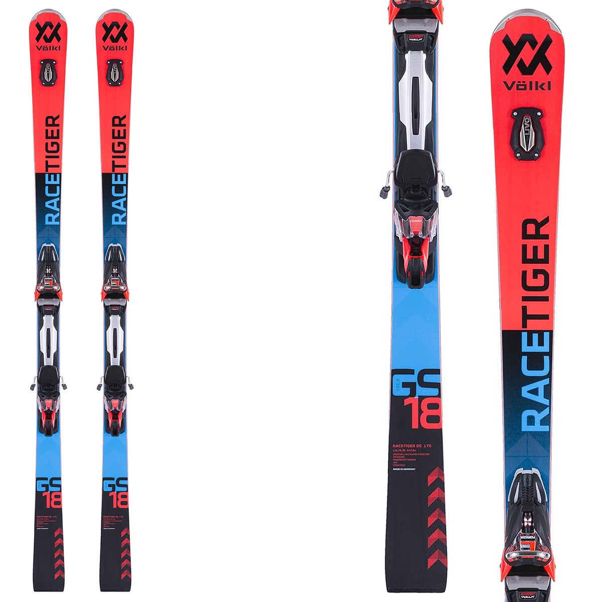 Sci Volkl Racetiger GS + attacchi Rmotion 2 12.0 (Colore: nero-rosso, Taglia: 180)