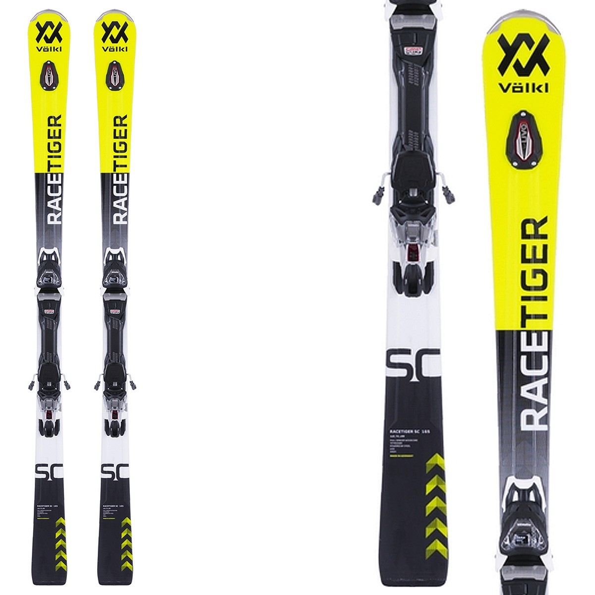 Sci Volkl Racetiger SC + attacchi Vmotion 12 (Colore: giallo-nero, Taglia: 165)
