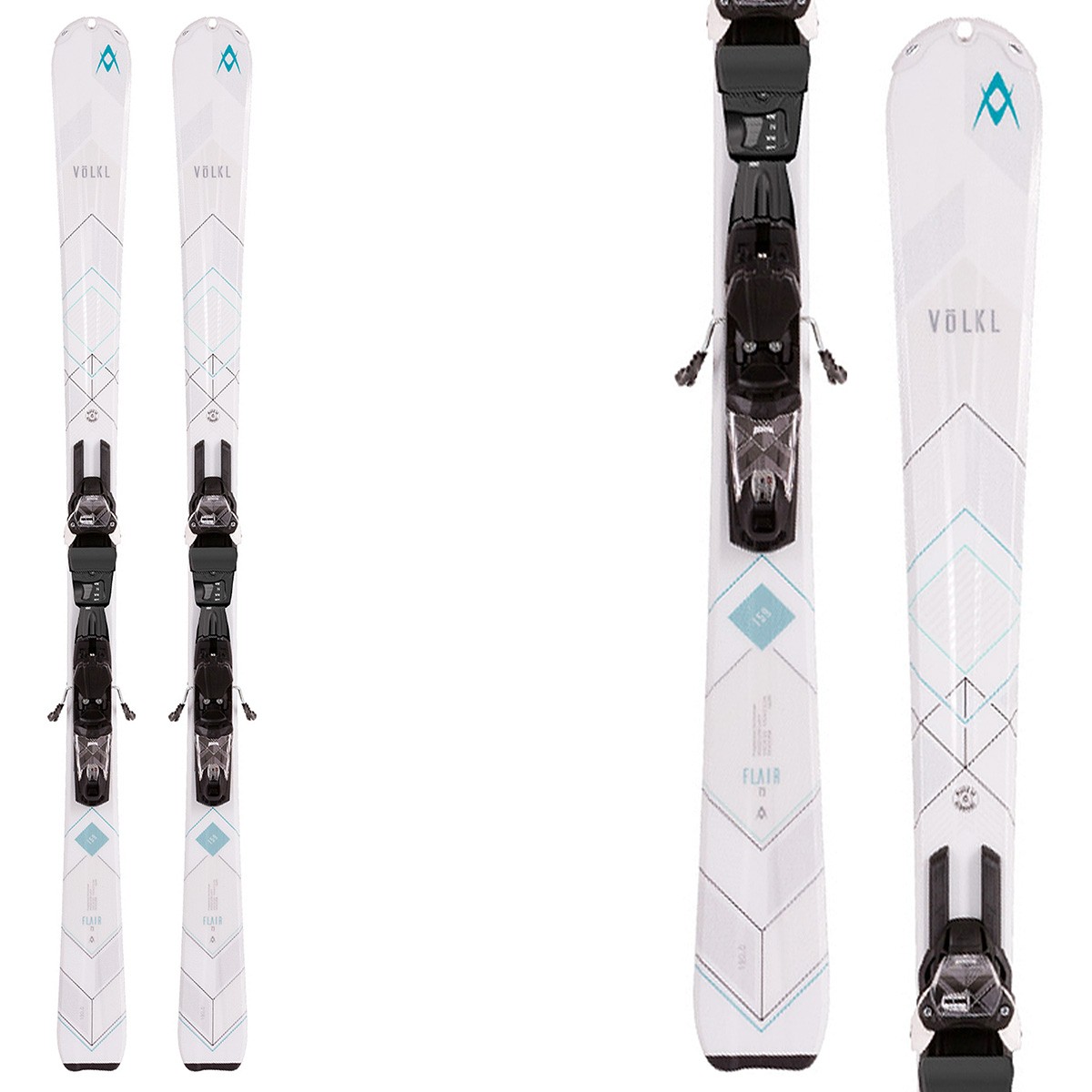 Sci Volkl Flair 73 + attacchi Vmotion 9 (Colore: bianco, Taglia: 147)