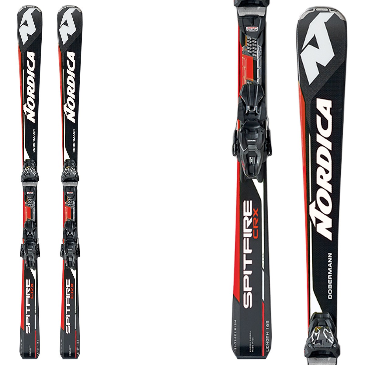 Sci Nordica Dobermann Spitfire Crx Evo + attacchi N Adv Pr Evo (Colore: nero-rosso, Taglia: 152)