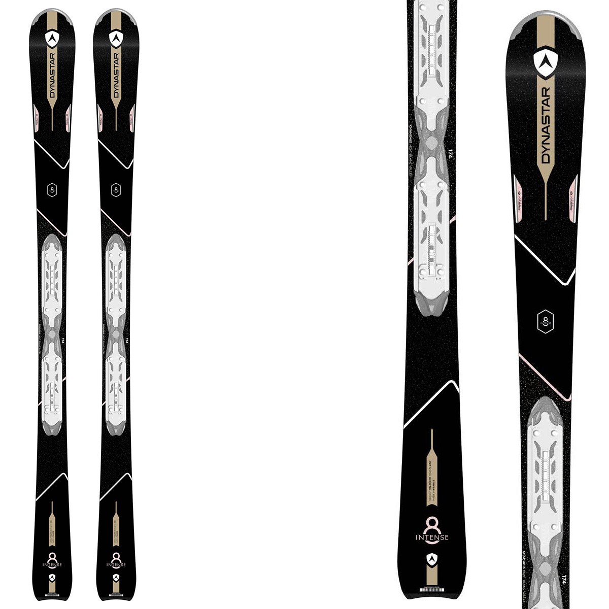 Sci Dynastar Intense 8 (Xpress) + attacchi Xpress W 11 B83 (Colore: nero-oro, Taglia: 151)