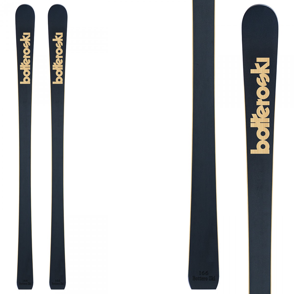 Sci Bottero Ski Grand Elite + piastra Caso + attacchi Vist V614 (Colore: nero-marrone, Taglia: 160)