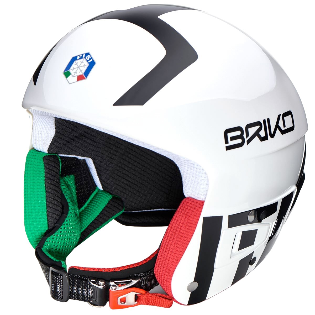 Casco sci Briko Vulcano Fis 6.8 Jr Fisi bianco (Colore: bianco-nero, Taglia: S/M)