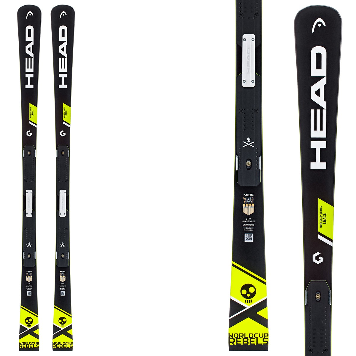 Sci Head WC Rebels i.Race Rp Evo + attacchi Freeflex Evo 14 Brake 85 (Colore: nero-giallo, Taglia: 160)