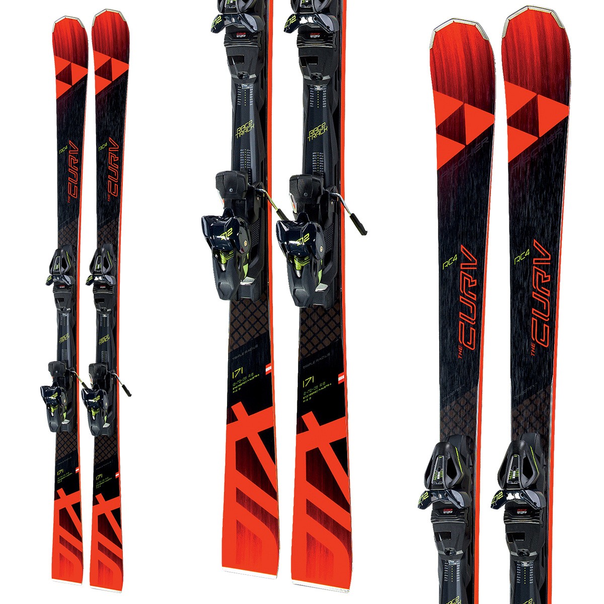 Sci Fischer RC4 The Curv DTX RT + attacchi RC4 Z12 RT (Colore: nero-rosso, Taglia: 164)