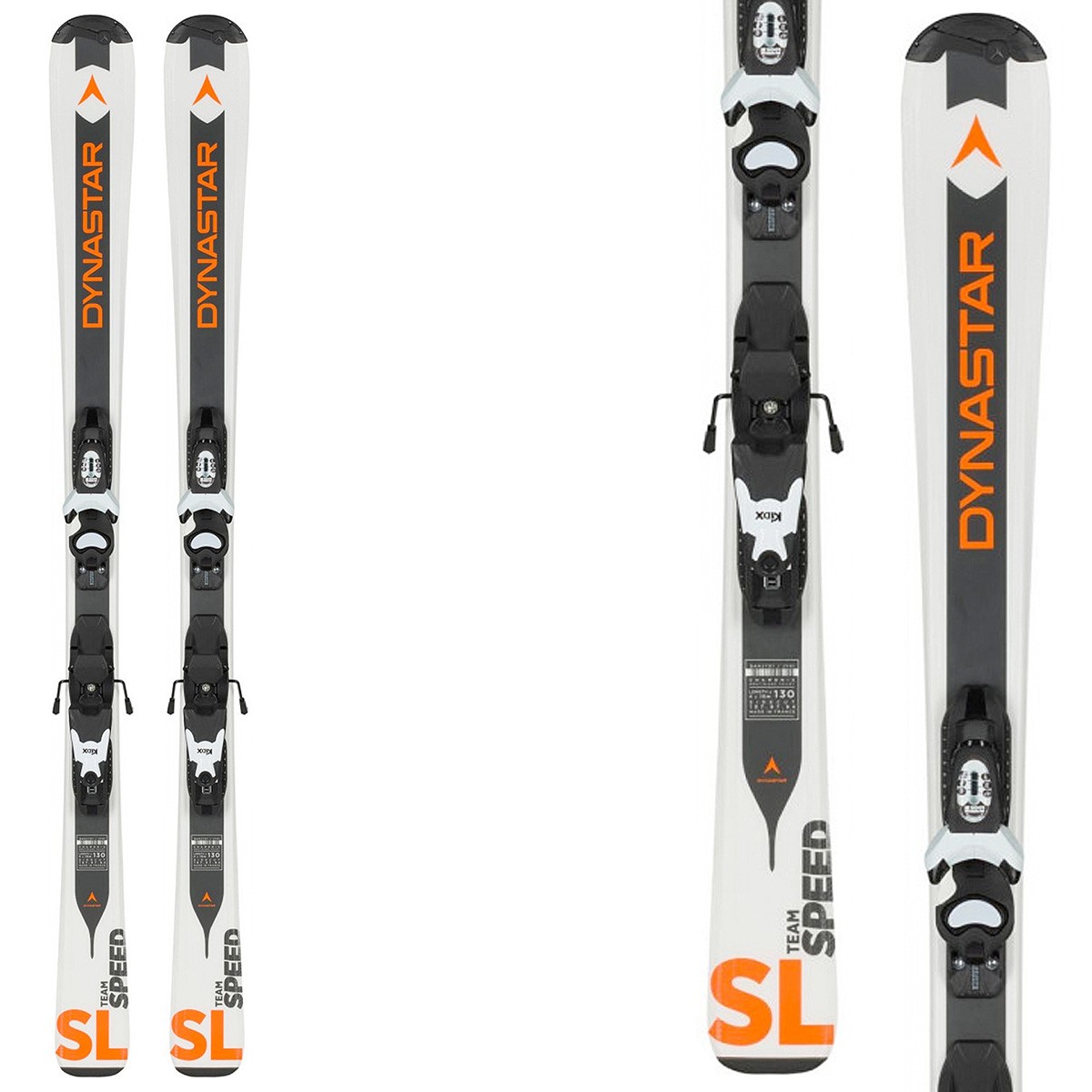 Sci Dynastar Team Speed (Kid-X) 100-130 + attacchi Kid-X 4 B76 (Colore: bianco-nero-arancio, Taglia: 100)