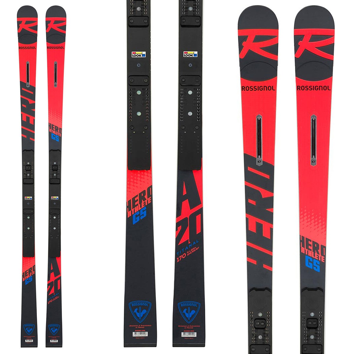 Sci Rossignol Hero Athlete GS (R22) + attacchi Spx 12 (Colore: nero-rosso, Taglia: 170)