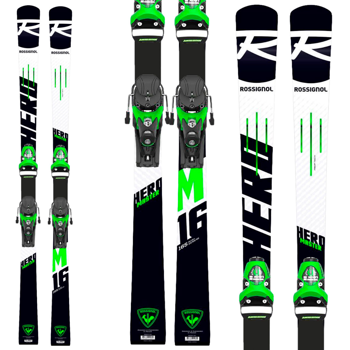 Sci Rossignol Hero Master (R22) + attacchi Spx 15 Rockerflex -170 cm (Colore: nero, Taglia: 180)