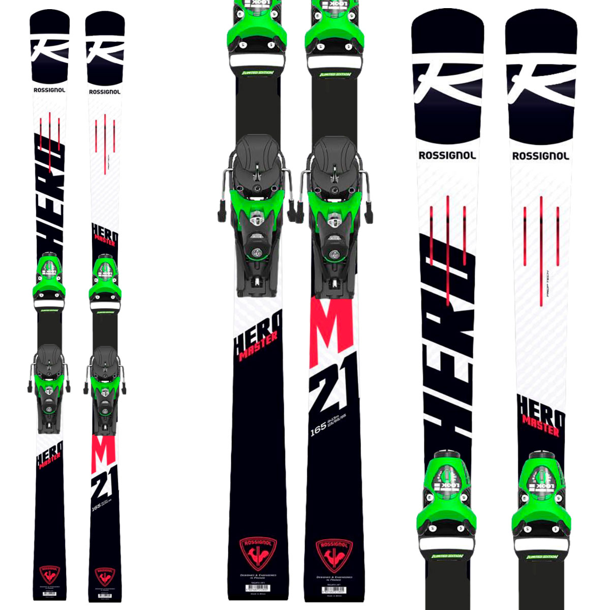 Sci Rossignol Hero Master ( R22 ) + attacchi Spx 15 Rockerflex (Colore: nero, Taglia: 180)