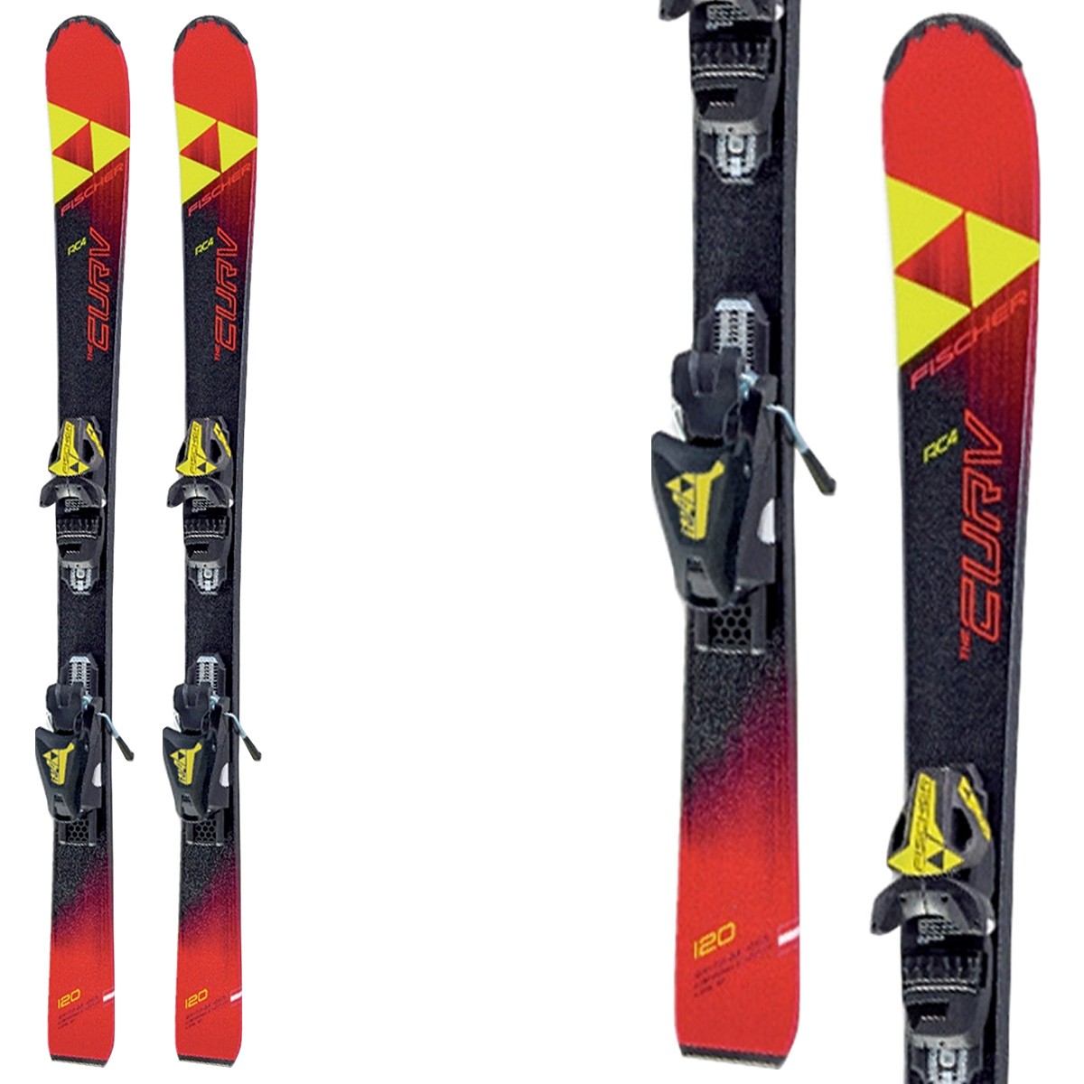 Sci Fischer The Curv Jr Slr + attacchi FJ7 Ac Rail (Colore: nero-rosso-giallo, Taglia: 130)