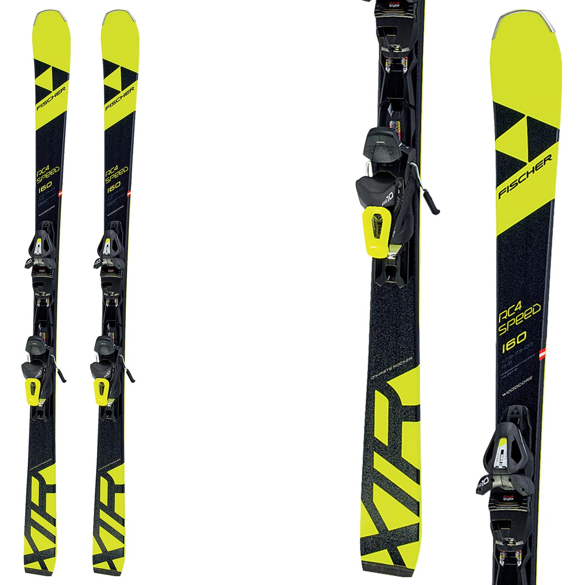 Sci Fischer Xtr Rc4 Speed Rt + attacchi RS10 Pr (Colore: nero-giallo, Taglia: 150)