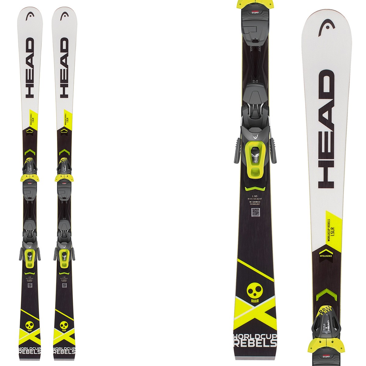 Sci Head WC Rebels i.SLR AB + attacchi Pr 11 Brake 78 (Colore: nero-bianco, Taglia: 165)