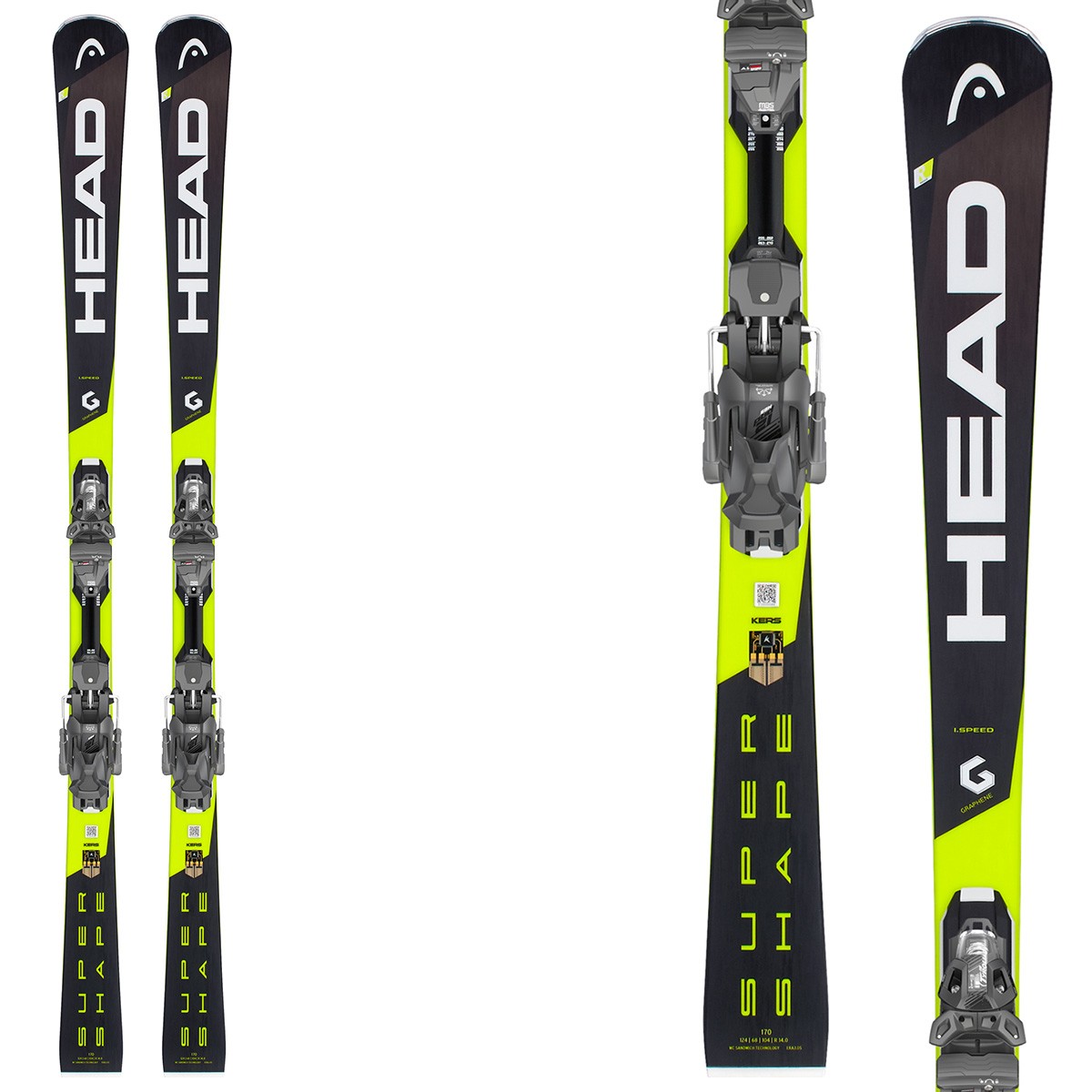 Sci Head Supershape i.Speed + attacchi Prd 12 Gw Brake 85 (Colore: nero-giallo, Taglia: 170)