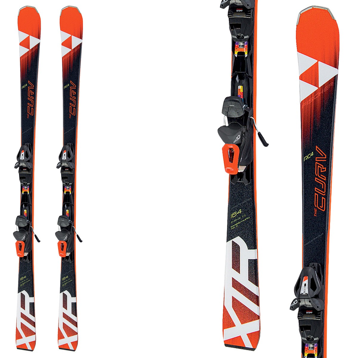 Sci Fischer Xtr The Curv RT + attacchi Rs 10 Pr (Colore: nero-rosso, Taglia: 171)