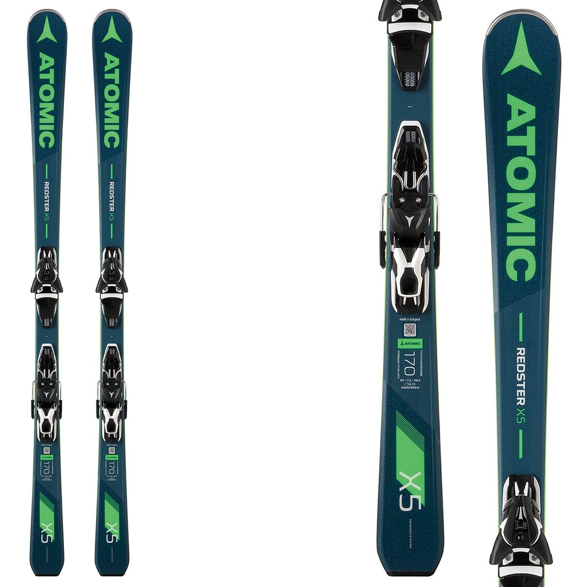 Sci Atomic Redster X5 + attacchi Ft 11 Gw (Colore: grigio-blu-verde, Taglia: 149)