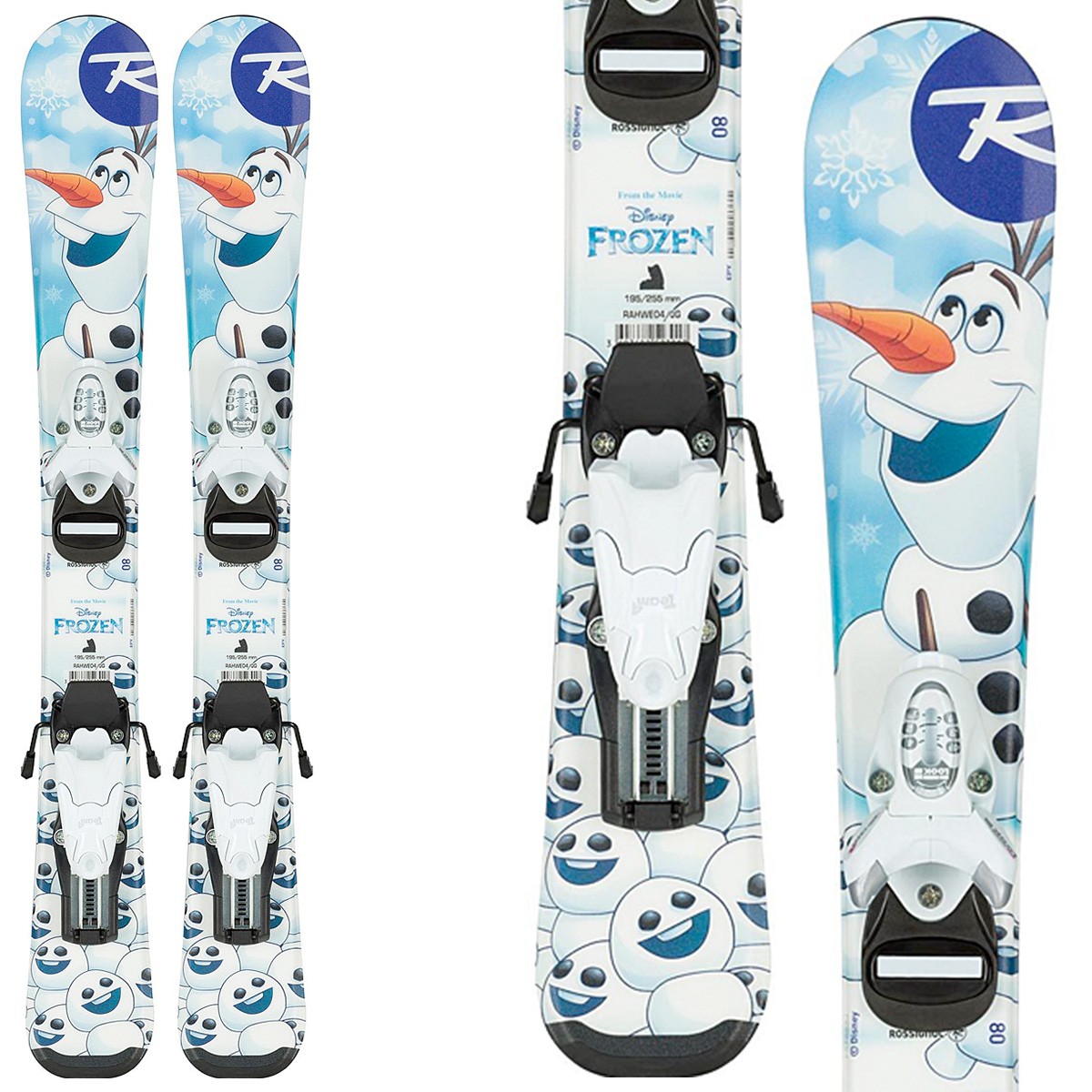 Sci Rossignol Frozen Baby + attacchi Team 4 B76 (Colore: fantasia, Taglia: 80)