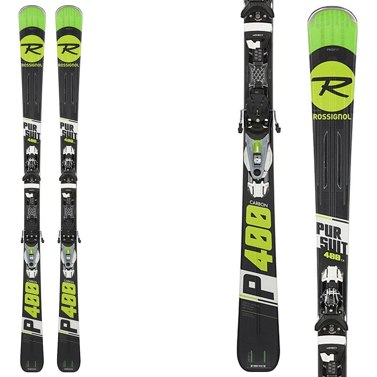 Sci Rossignol Pursuit 400 Carbon + attacchi Nx 12 Konect Dual B80 (Colore: nero-verde, Taglia: 163)