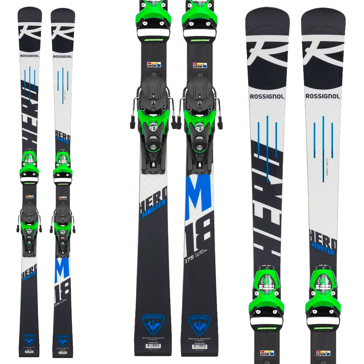Sci Rossignol Hero Master (R22) + attacchi Spx 15 Rockerflex - 175 cm (Colore: nero, Taglia: 175)