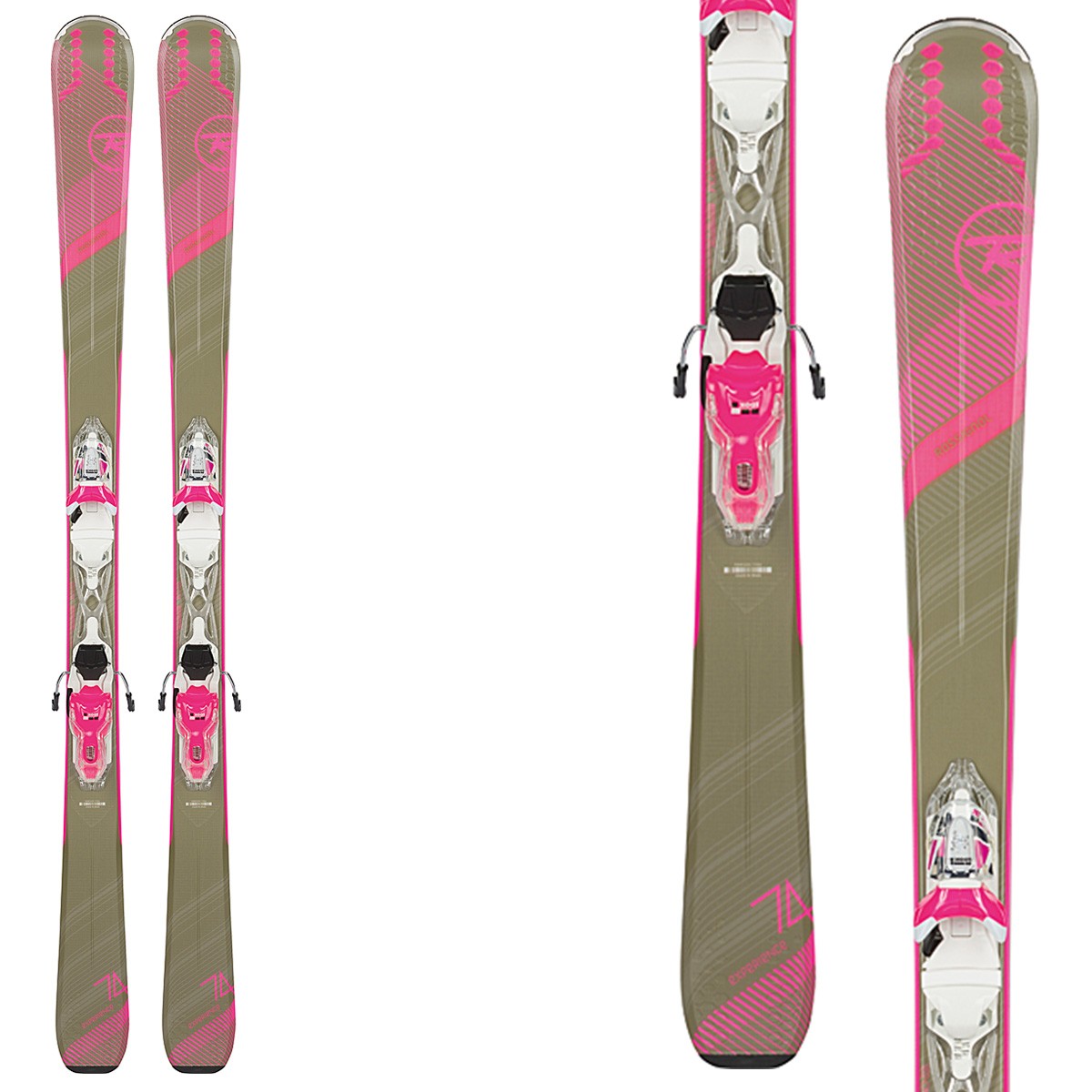 Sci Rossignol Experience 74 W + attacchi Xpress W 10 B83 (Colore: cachi-rosa, Taglia: 136)