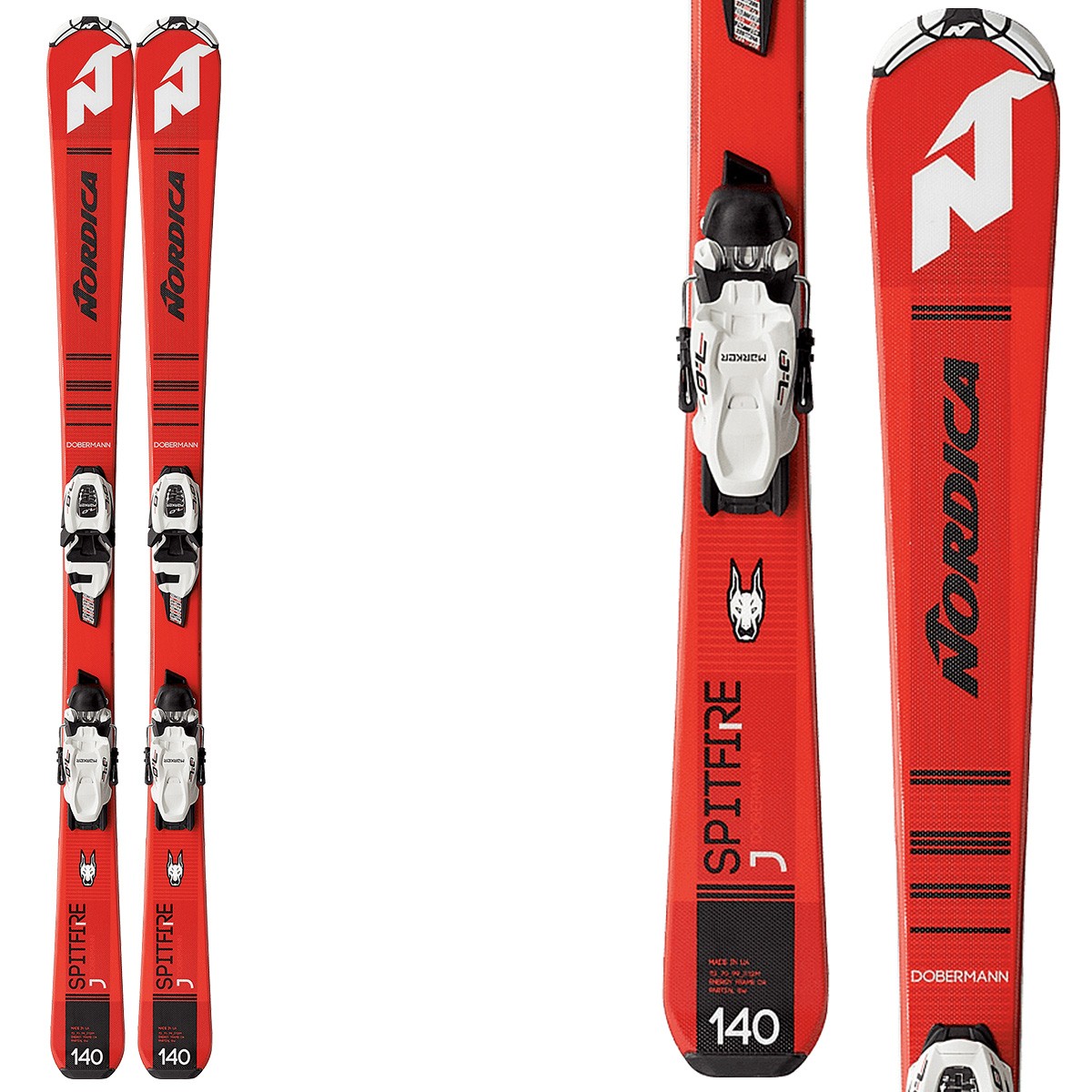 Sci Nordica Spitfire J Fdt + attacchi Jr 7.0 Fdt (Colore: rosso, Taglia: 160)