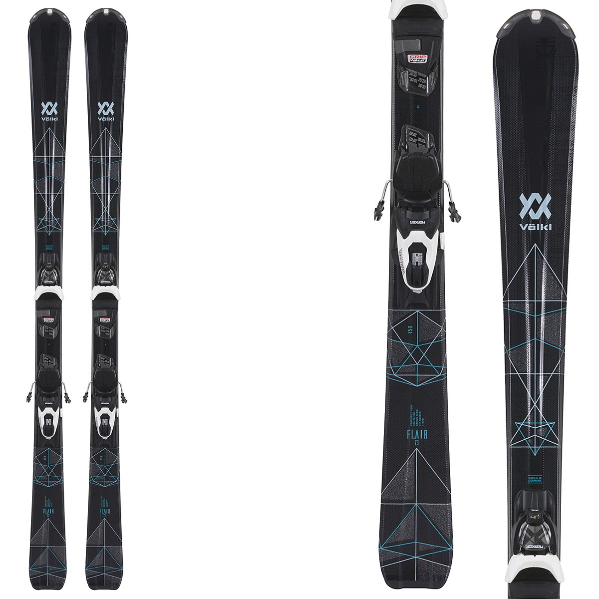 Sci Volkl Flair 73 + attacchi VMotion 9 (Colore: nero, Taglia: 159)