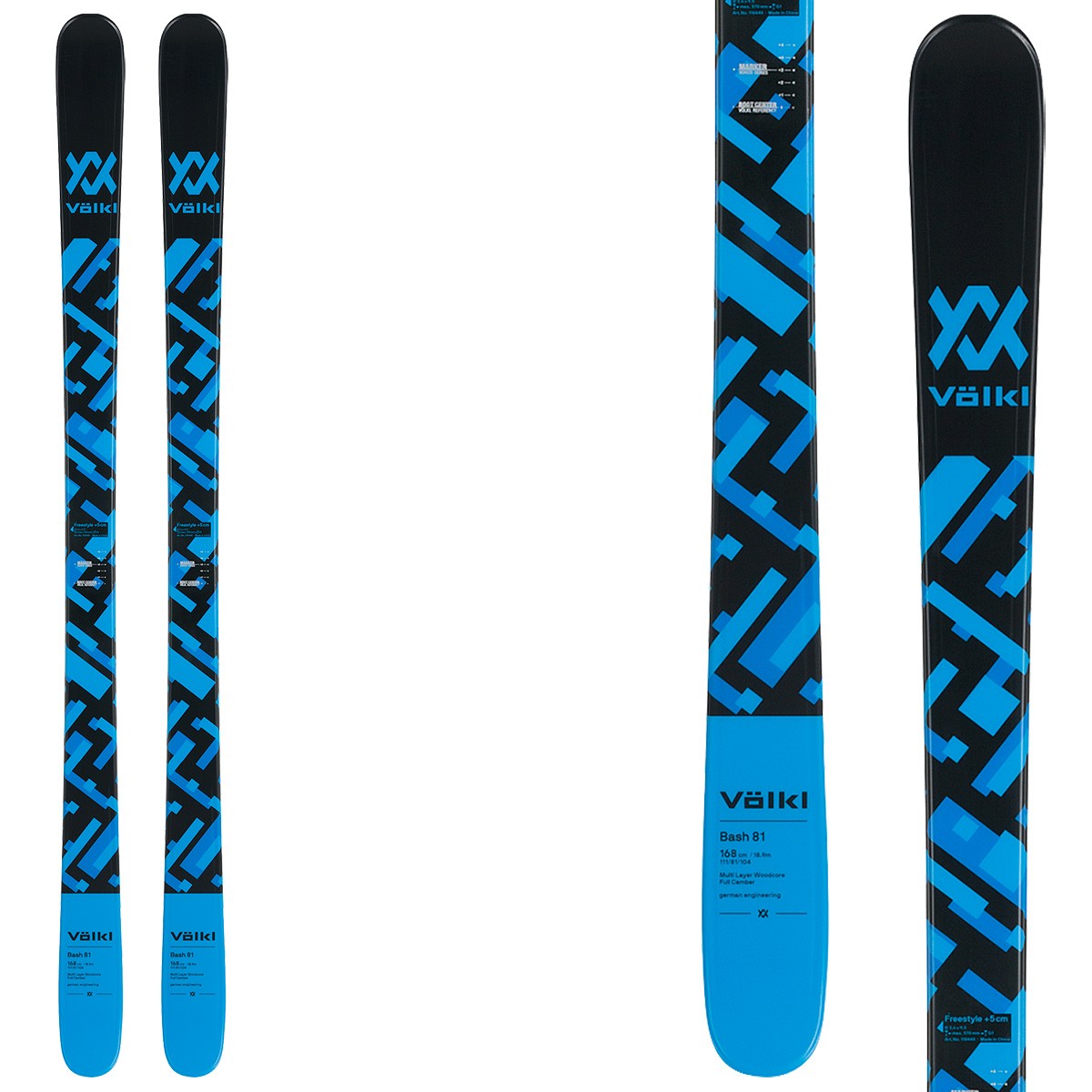 Sci Volkl M5 Bash 81 (Colore: nero-blu, Taglia: 158)