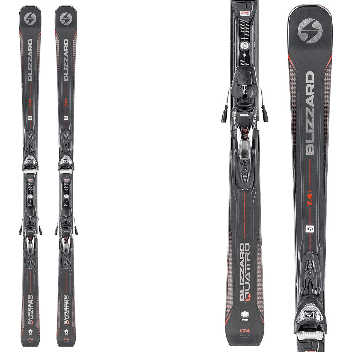 Sci Blizzard Quattro 7.4 Ti + attacchi Tpx 12 Demo (Colore: nero-rosso, Taglia: 168)