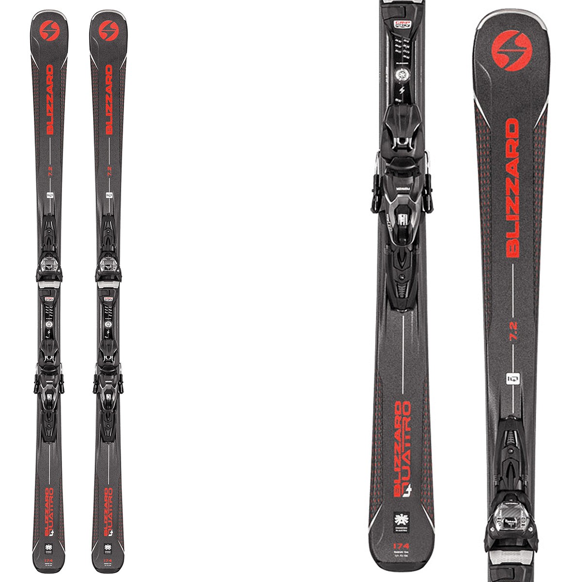Sci Blizzard Quattro 7.2 + attacchi Tpc 10 Demo (Colore: grigio-nero, Taglia: 167)