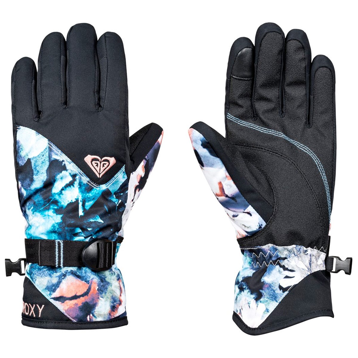 Guanti snowboard Roxy Jetty Donna (Colore: nero-azzurro fantasia, Taglia: L)