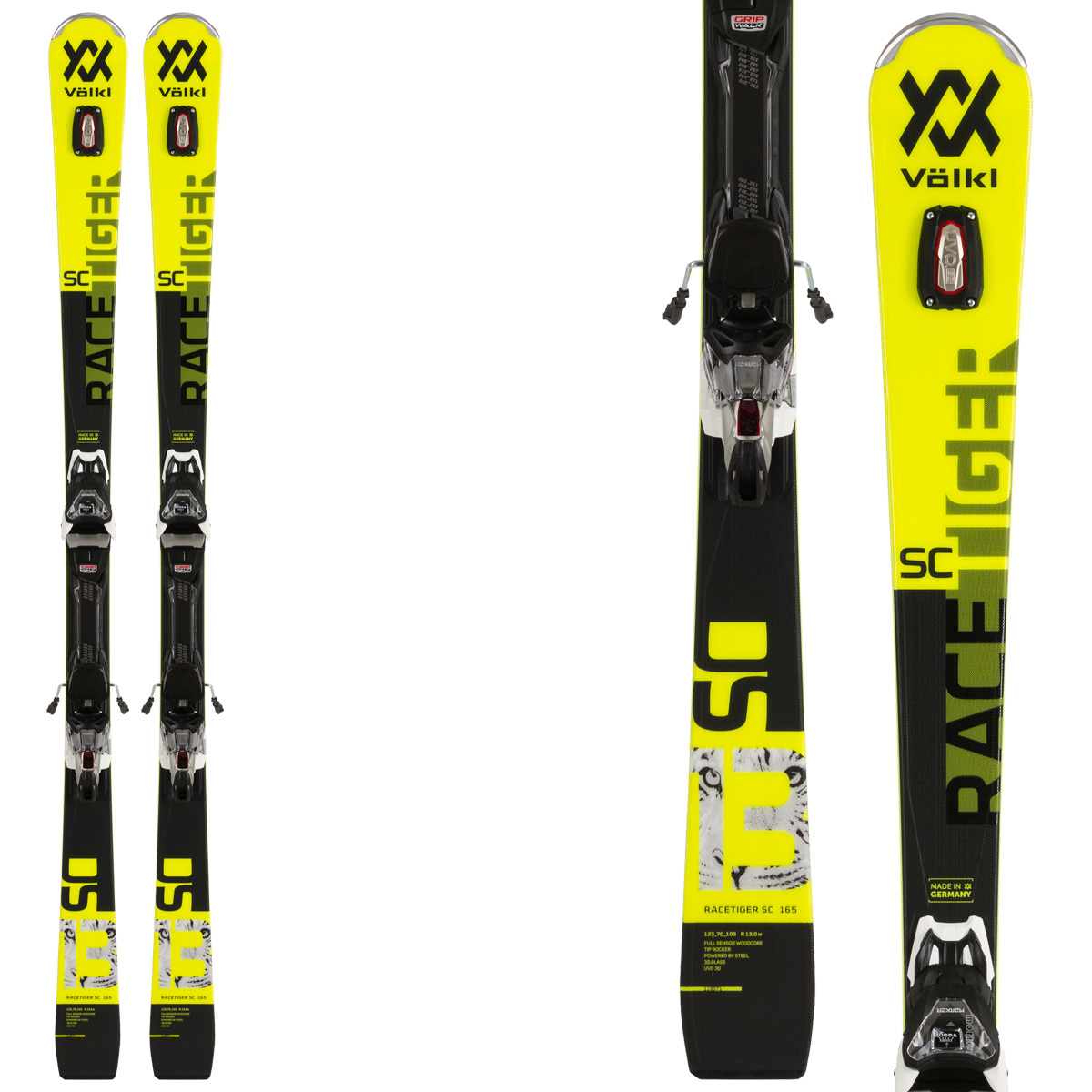 Sci Völkl Racetiger SC + attacchi VMotion 12 (Colore: giallo-nero, Taglia: 170)