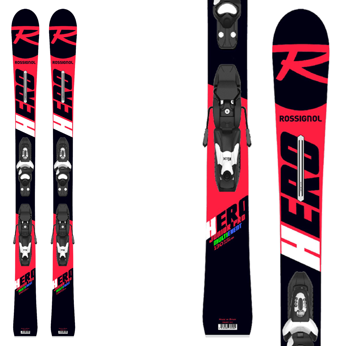 Sci Rossignol Hero Jr Multi- Event ( Kid-X ) + attacchi Kid-X 4 B76 (Colore: rosso-nero, Taglia: 110)