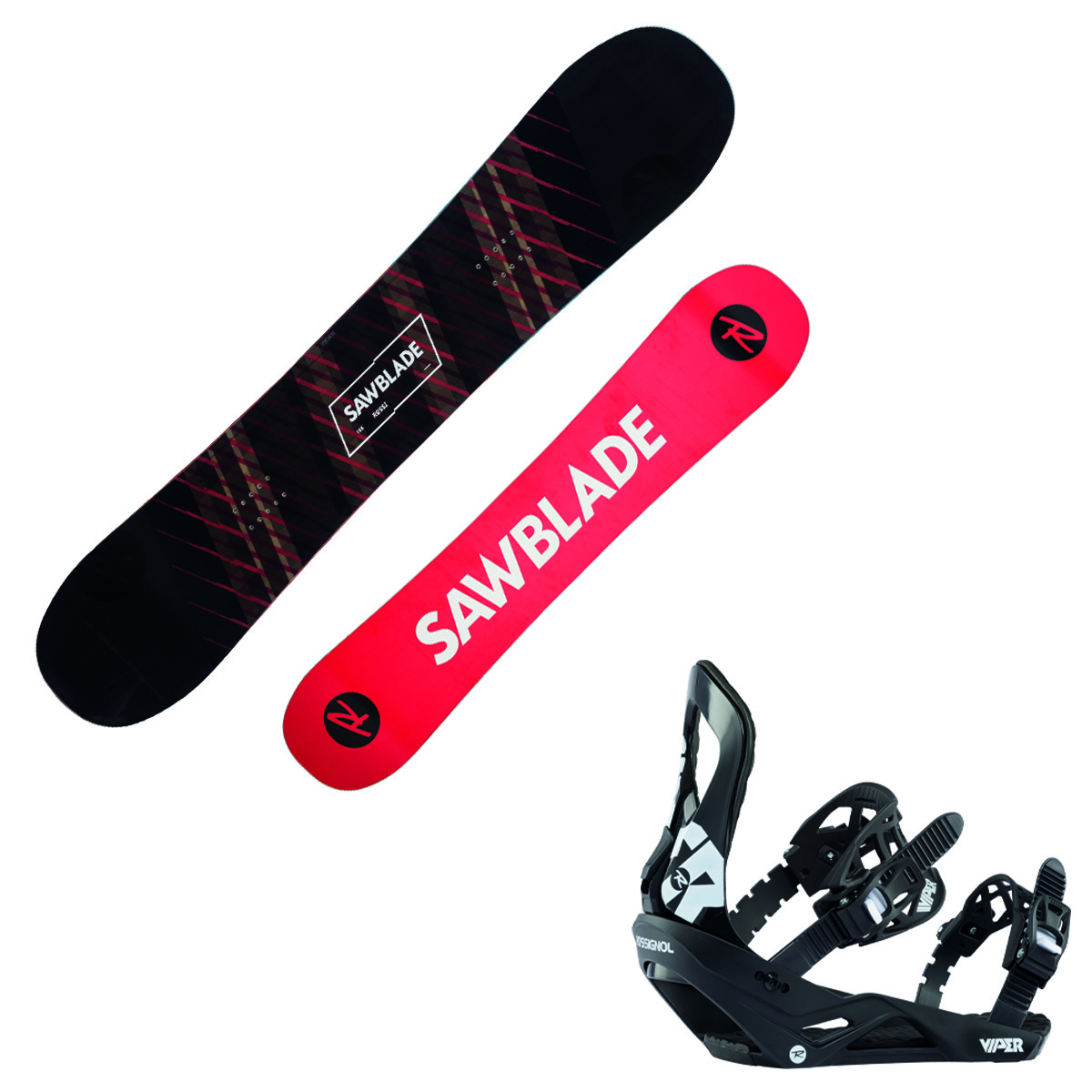 Snowboard Rossignol Sawblade Wide con attacchi Viper M/L (Colore: nero-rosso, Taglia: 160)
