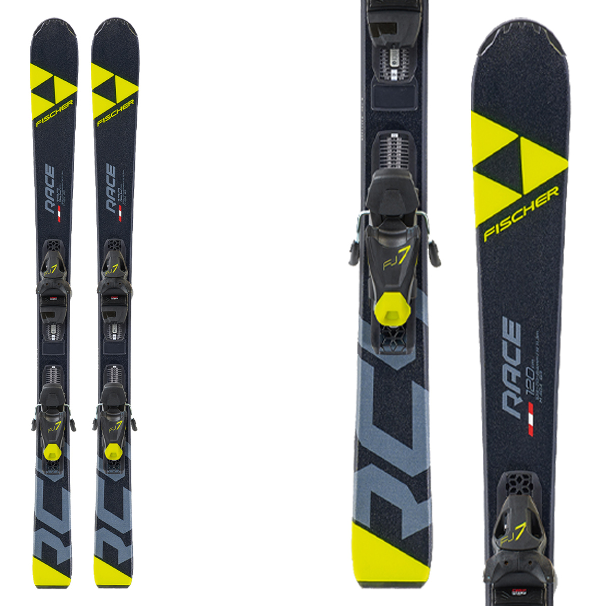 Sci Fischer RC4 Race Jr SLR con attacchi FJ7 AC SLR (Colore: nero-giallo, Taglia: 150)