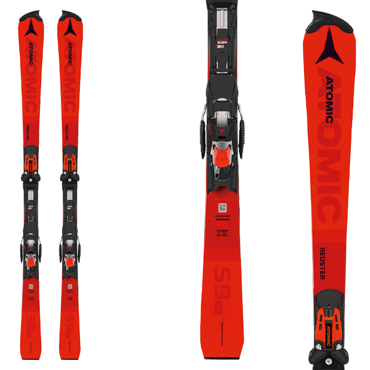 Sci Atomic Redster S9 Fis J con attacchi X12 TL (Colore: rosso, Taglia: 145)