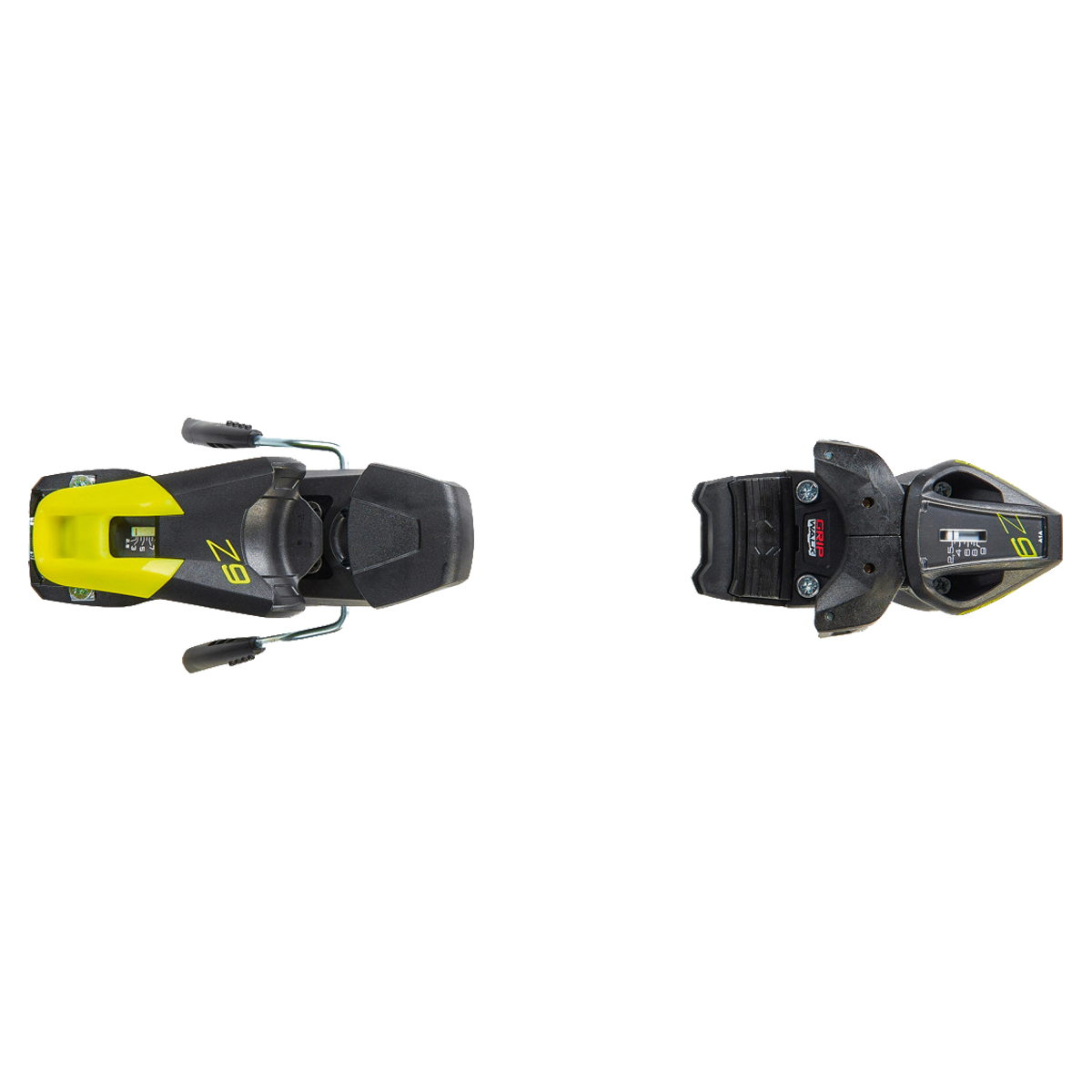 Sci Fischer RC4 WC GS Jr Curv Booster con attacchi RC4 Z9 GW AC (Colore: nero-giallo, Taglia: 130)