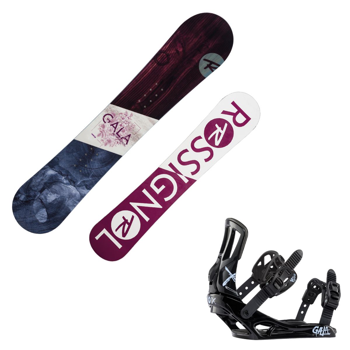 Snowboard Rossignol Gala con attacchi Gala S/M (Colore: fantasia, Taglia: 142)