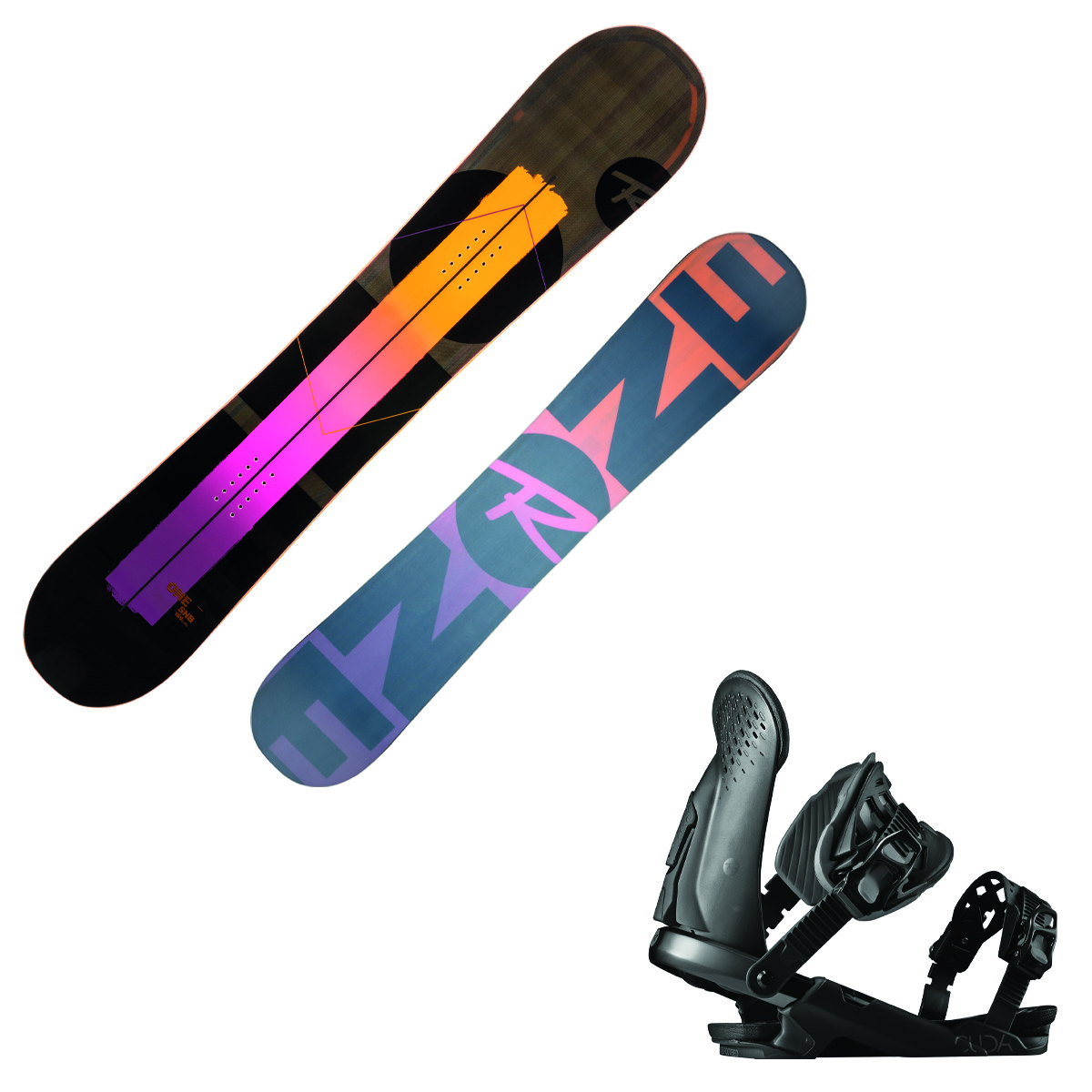 Snowboard Rossignol One Lf ( lite frame ) + attacchi Cuda M/L (Colore: nero-arancio, Taglia: 156)