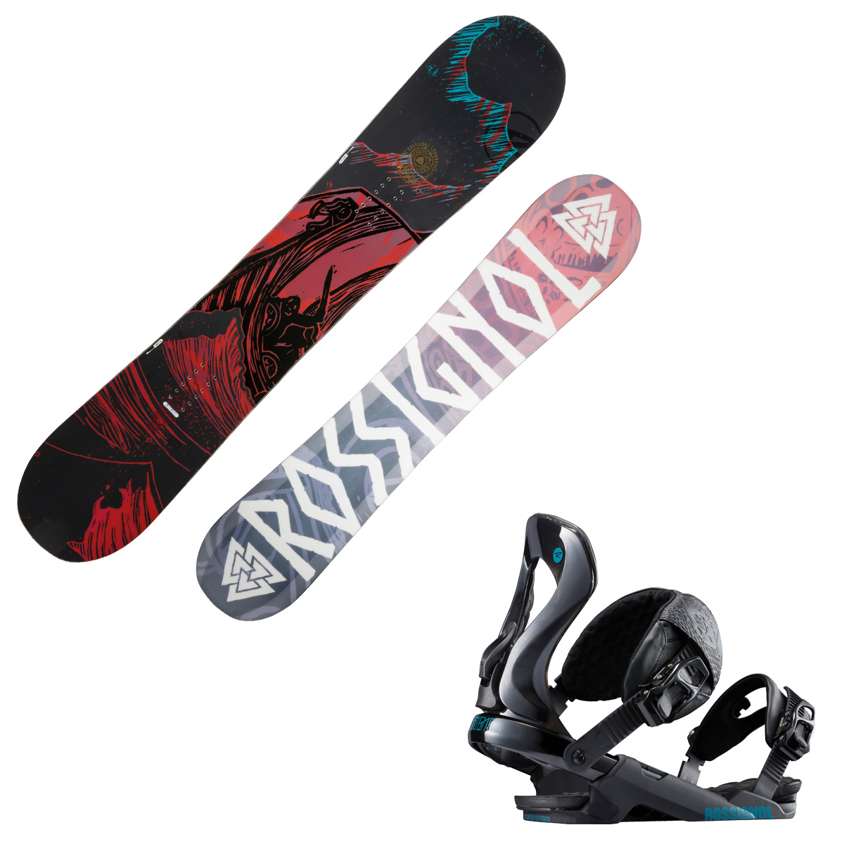 Snowboard Rossignol Angus + attacchi Cobra (Colore: nero fantasia, Taglia: 156)